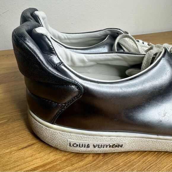 Louis Vuitton Frontrow Metallic Mens Silver Sneakers sz 9 - Picture 5 of 16